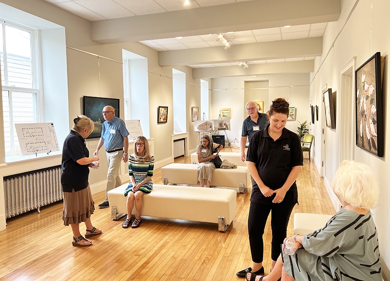 people in an art gallery