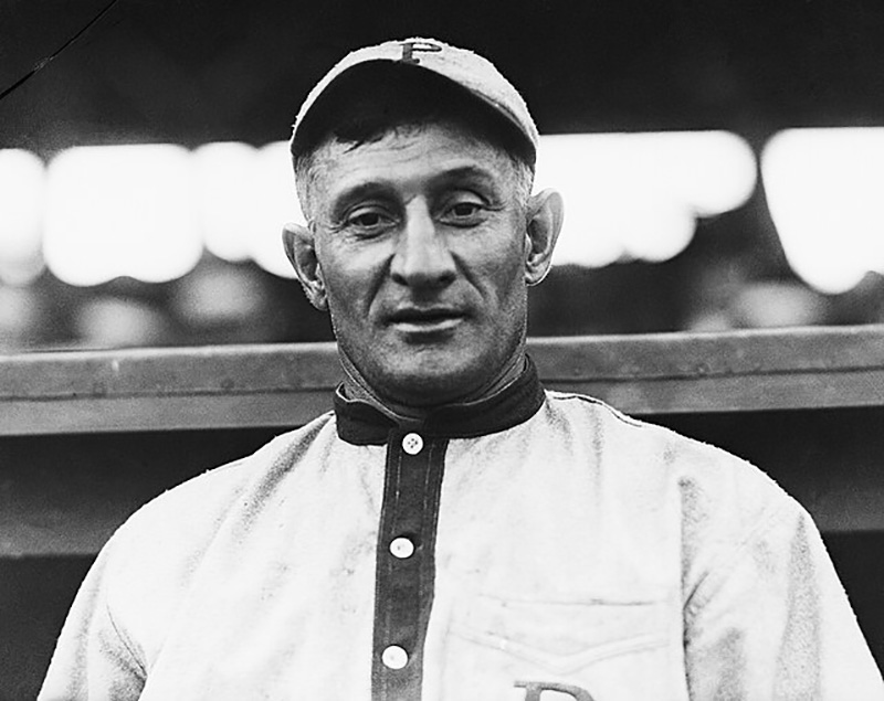 Man in an early baseball uniform.